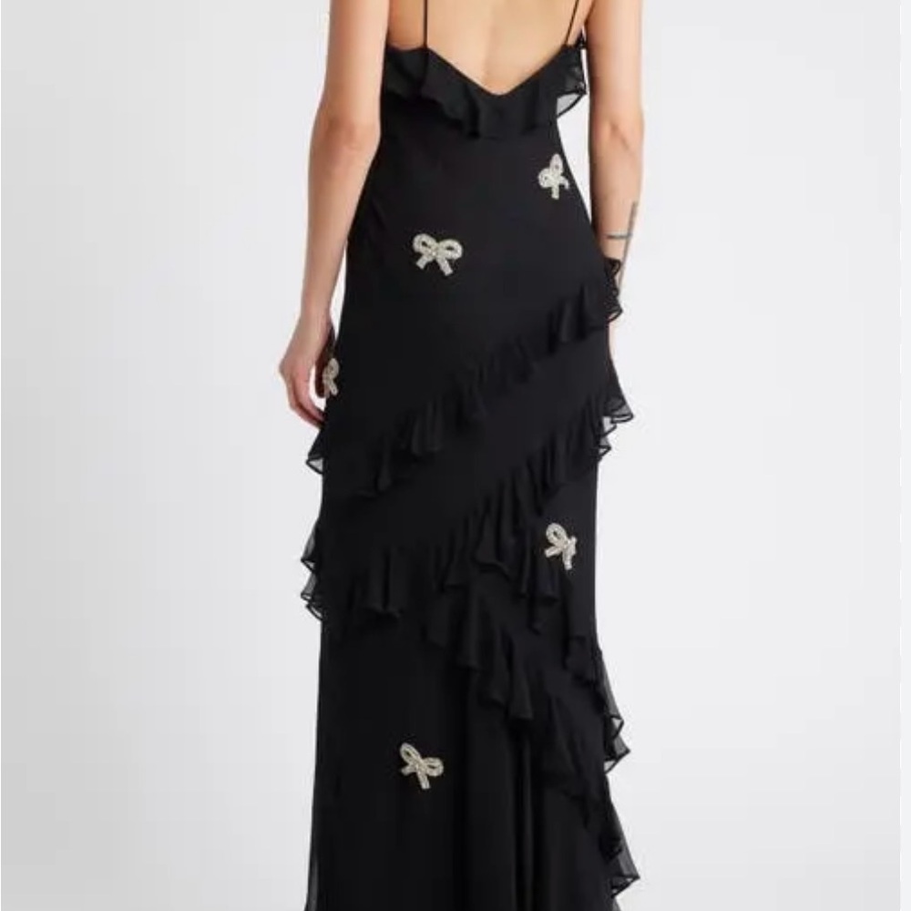 NWT - LoveShackFancy Silk Rialto Maxi Dress with rhinestone Size:6 - Picture 3 of 8